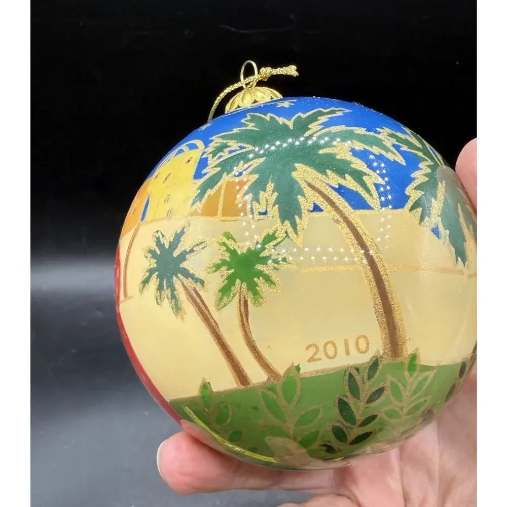 Pier 1 Li Bien Painted Inside Glass Christmas Ornament Nativity Wise Men -C36